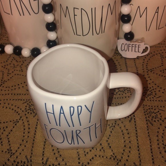 Rae Dunn HAPPY FOURTH Mug White - Picture 2 of 6